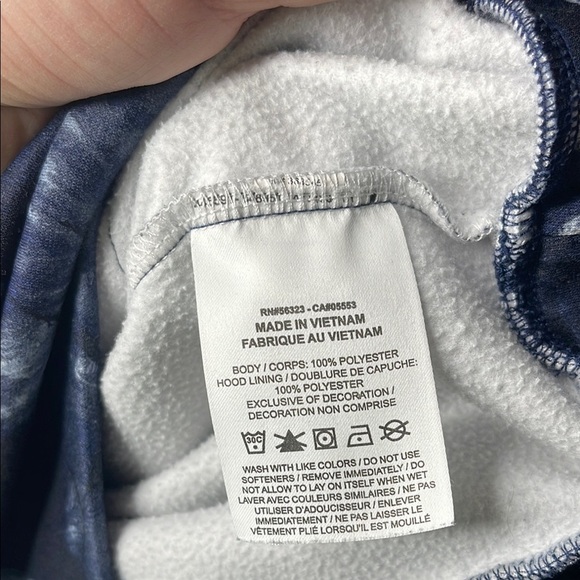 Nike Therma-FIT Midnight Navy All Over Print Pullover Mens L Hoodie - Picture 3 of 9